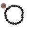The Bead Chest Natural Lava Stretch Bracelet Black Round Stone